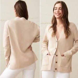 Jenni Kayne Cream Everyday‎ Cashmere Wool Blend Cardigan size xsmall